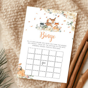 Höst Skogsdjur Baby Shower Bingo Spel