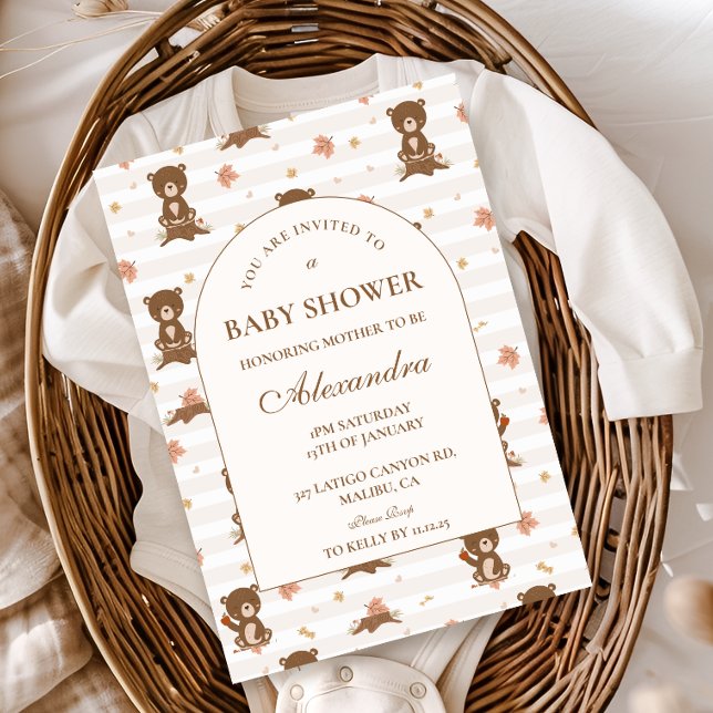 Höst Skogsdjur Baby Shower Inbjudningar (Skapare uppladdad)