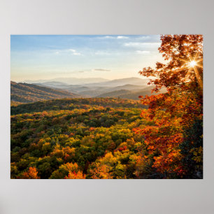 Höst solnedgång North Carolina Poster
