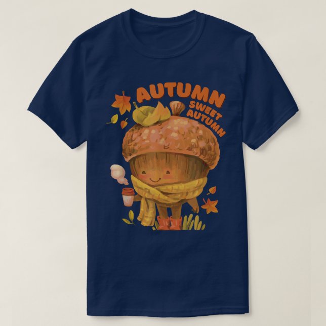 Höst Söt Höst Söt Ekollon Höst Säsong Grafik T Shirt (Design framsida)