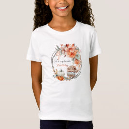 Höst Söt Tomte Höstlöv Födelsedag T Shirt