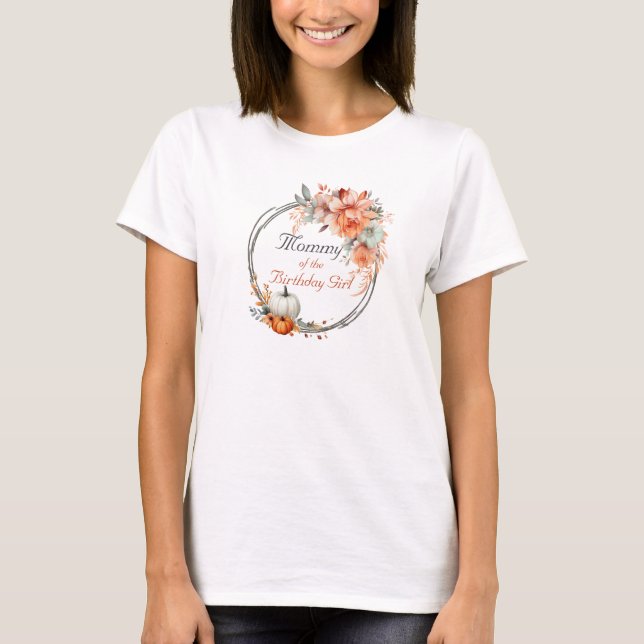 Höst Söt Tomte Höstlöv Födelsedag T Shirt (Framsida)