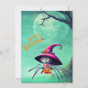Höst/spindel/häxa/halloween Julkort