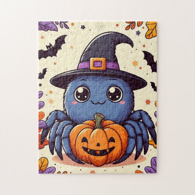 Höst/spindel/häxa/halloween Pussel (Vertikal)