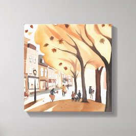 Höst Stadspark | Höstfärger Akvarell Canvastryck