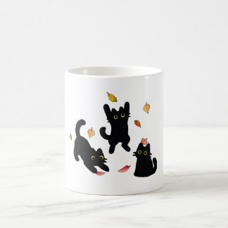 Höst Svarta Katt Siluetter Kaffemugg