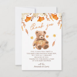 Höst Teddybjörn Baby Shower Tack Kort
