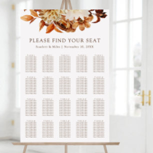 Höst Terrakotta Blommig Bröllopsställning Poster
