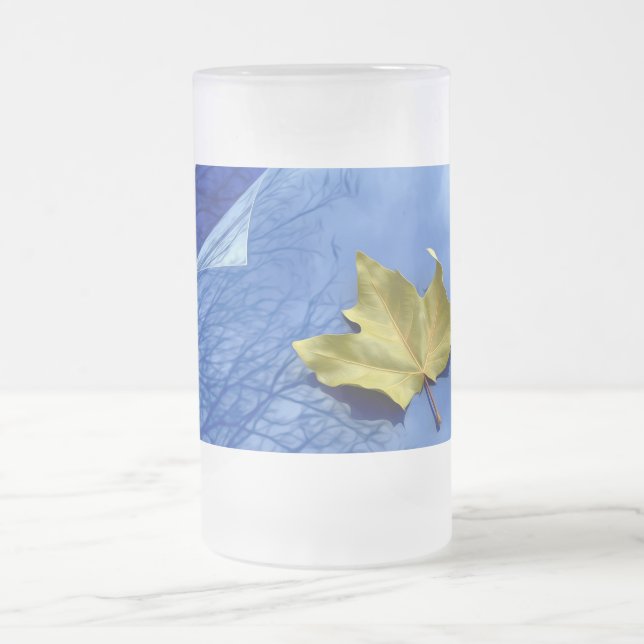 Höst till vintern frostat ölglas (Center)