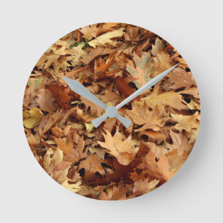 höst, torr löv rund klocka