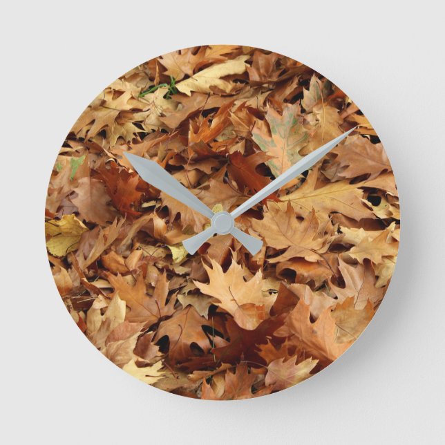 höst, torr löv rund klocka (Framsida)