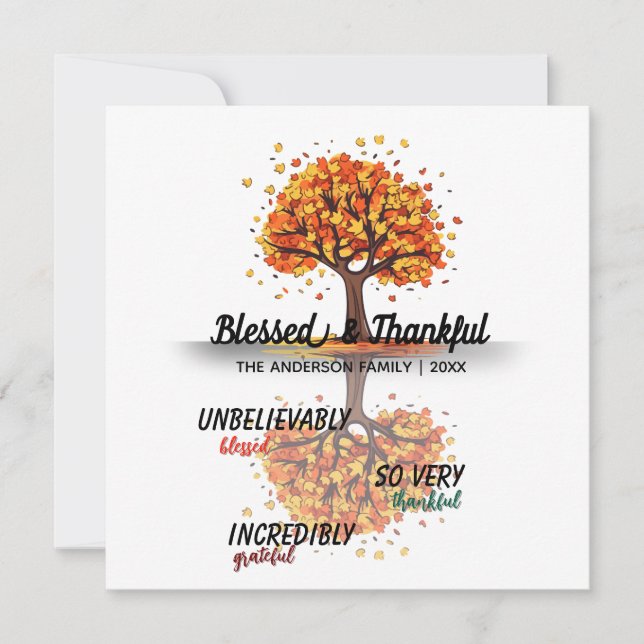 Höst Träd Glad Thanksgiving Lycklig Julkort (Framsida)
