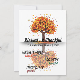 Höst Träd Glad Thanksgiving Välsignad Inbjudningar