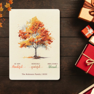 Höst Träd Glad Thanksgiving Välsignad Julkort