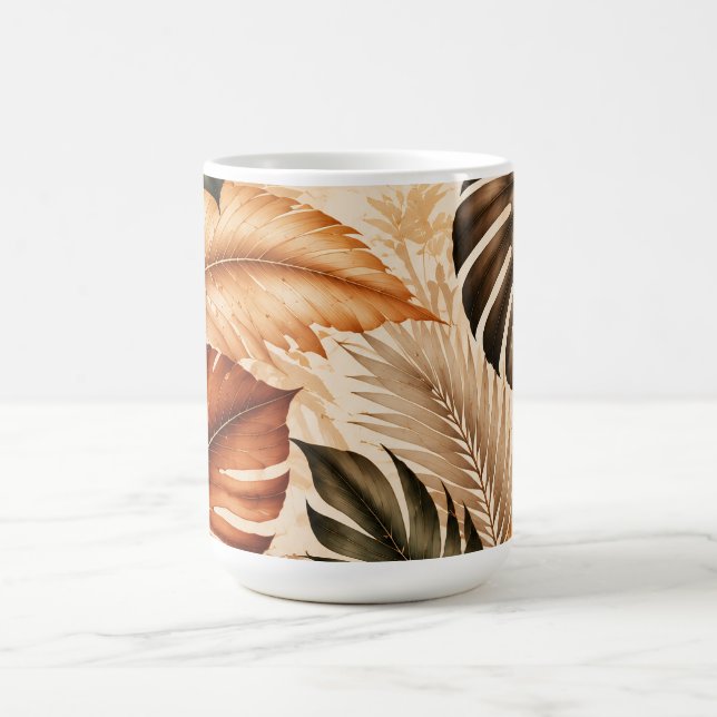 Höst Tropisk Monstera Botanisk Mönster Kaffemugg (Center)
