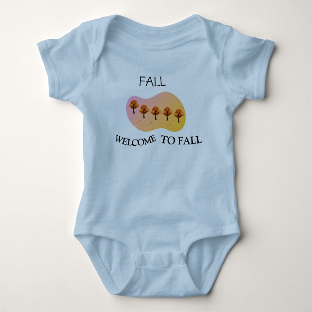 Höst Välkommen till höst Baby Ljusblå T Shirt (Framsida)