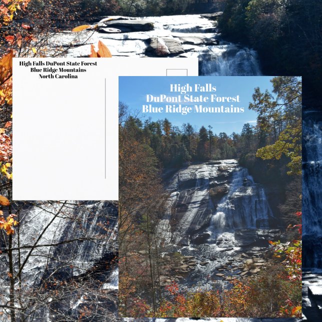 Höst vattenfall Höga fallen DuPont State Forest NC Vykort (Skapare uppladdad)