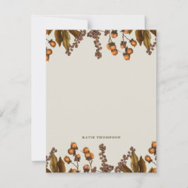 Höst vattenfärg lövverk blad anteckningskort