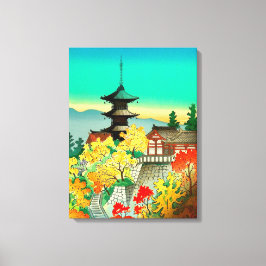 Höst vid Kiyomizu-templet i Kyoto Koyo Canvastryck
