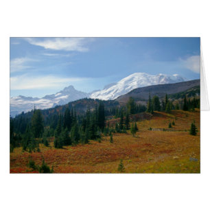 Höst vid Mount Rainier-vykort Hälsningskort