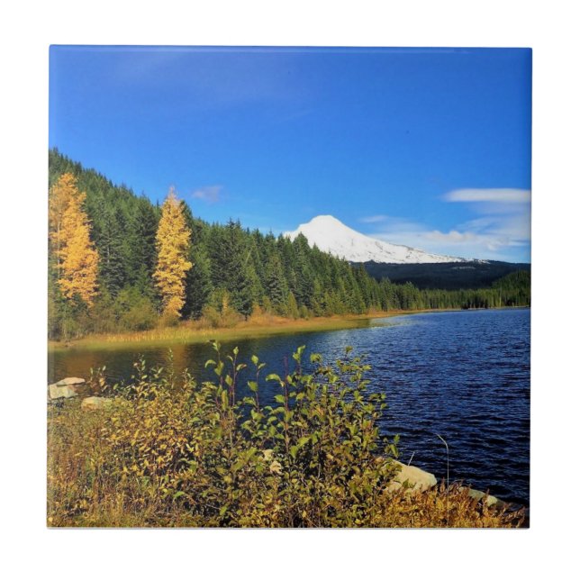 Höst vid Trillium Lake, OR Kakelplatta (Framsidan)