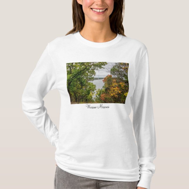 Höst vid Truman Dam Långärmad Tshirt T Shirt (Framsida)