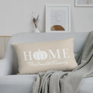 Höst Vit Pumpa Familjenamn Beige Lumbarkudde
