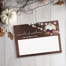 Höst Vit Pumpa Höst I Kärlek Visdomsord  Visitkort