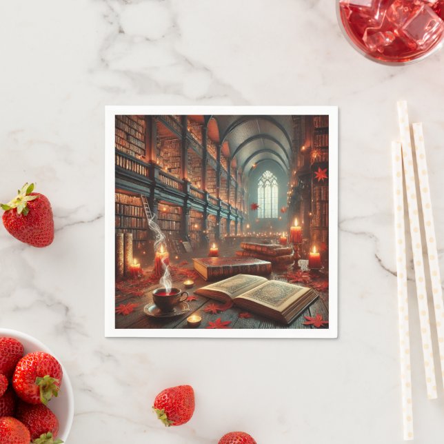 Höst Whimsigoth Förtrollade Bibliotek Découpage Pappersservett (Insitu)