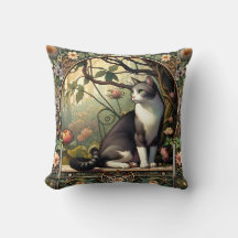 Höst Whisper Art nouveau Cat Pillow