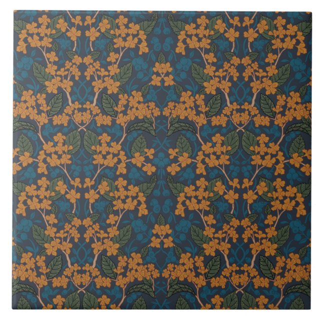 Höst William Morris stil mönster Kakelplatta (Framsidan)