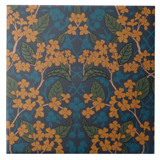 Höst William Morris stil mönster Kakelplatta (Framsidan)