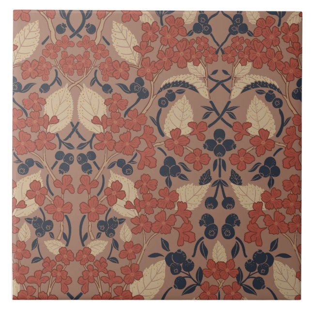 Höst William Morris stilmönster Kakelplatta (Framsidan)