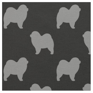 Hosta Chow Chow Hund Silhouettes mönstrade Tyg