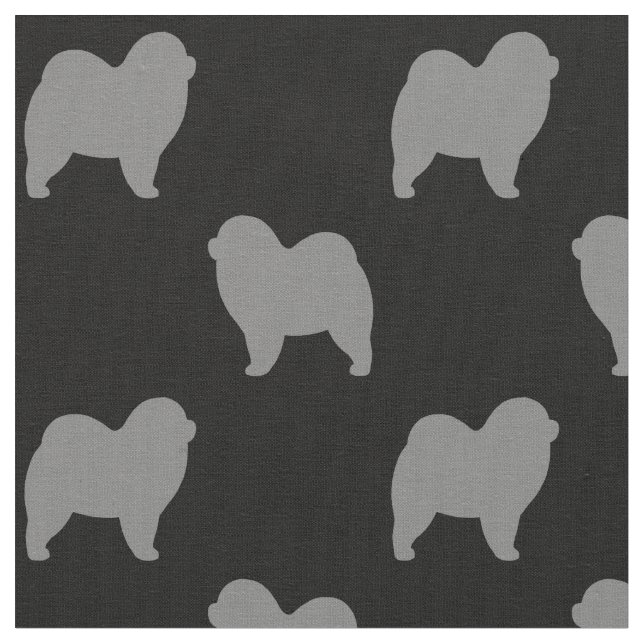 Hosta Chow Chow Hund Silhouettes mönstrade Tyg (Närbild)