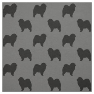 Hosta Chow Chow Hund Silhouettes mönstrade Tyg