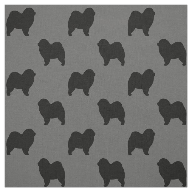 Hosta Chow Chow Hund Silhouettes mönstrade Tyg (Provkarta)