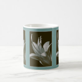 Hosta Flower Vintage Sepia Photograph Grayish Teal Kaffemugg