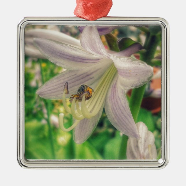 Hosta och bin julgransprydnad metall (Framsidan)