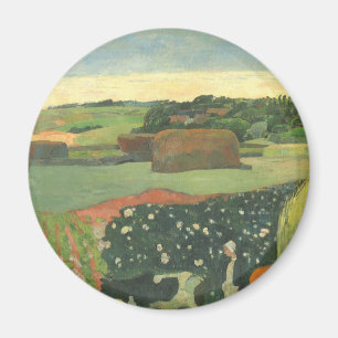 Höstackar i Brittany av Paul Gauguin, vintagekonst Magnet