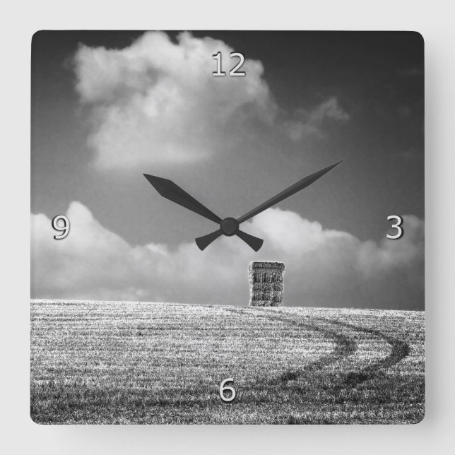 Höstacken och spårar minimalisten fyrkantig klocka (Framsida)