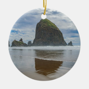 Höstacksten, kanonstrand, Oregon Julgransprydnad Keramik