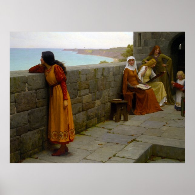 Hostage, c. 1912 av Edmund Blair Leighton Poster (Framsidan)