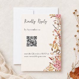 Höstäng Floral QR-kod Bröllopsvarskort OSA Kort