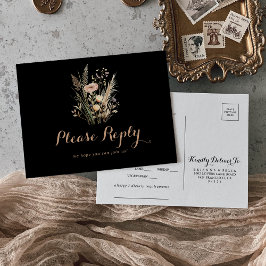 Höstäng vild blomster meny val RSVP vykort