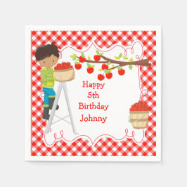 Höstäppelplockning afrikansk amerikansk födelsedag pappersservett