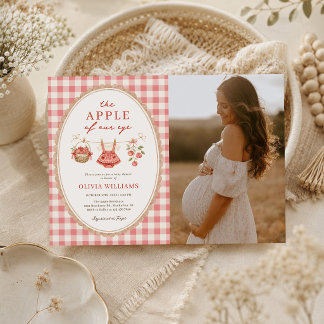 Höstäpple Baby Klädlinje Baby Shower Foto Inbjudningar