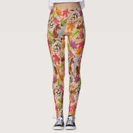 höstaprikosbaljväxter leggings