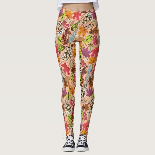 höstaprikosbaljväxter leggings (Framsida)