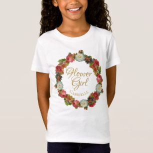 Höstårens Blommigt Utandningsblomma Flicksbröllop- T Shirt